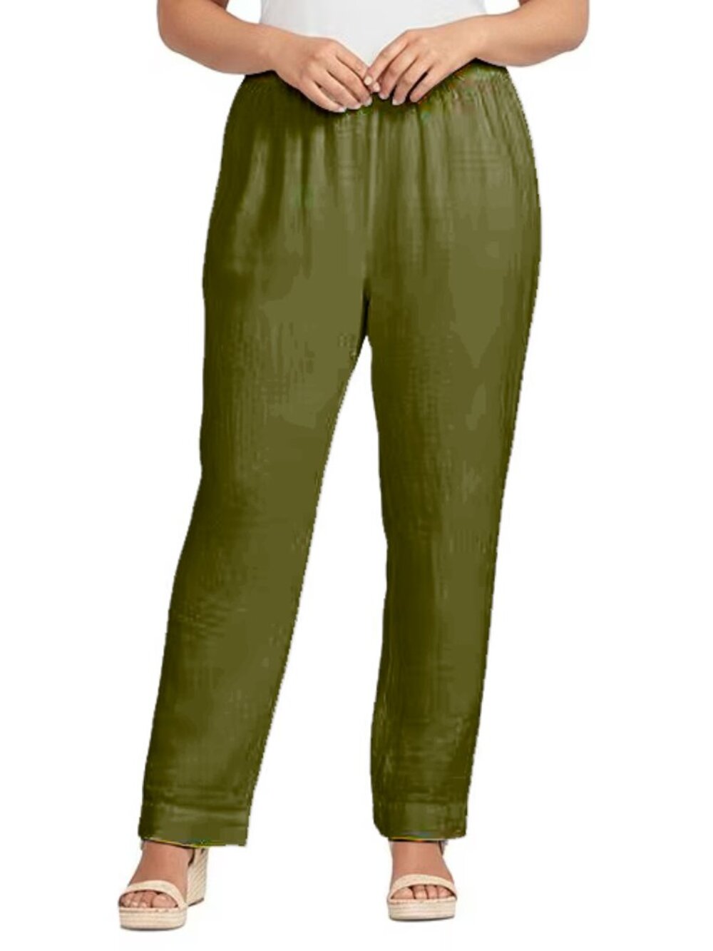 BRYN WALKER Linen Pull On Pants Lagenlook Coastal Sustainable Resortwear